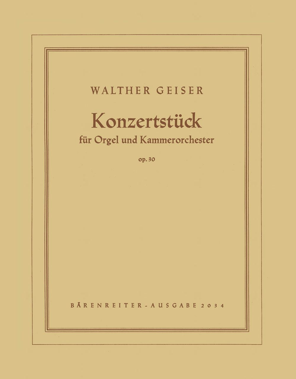 Konzertstück fuer Orgel und Kammerorchester (1944)