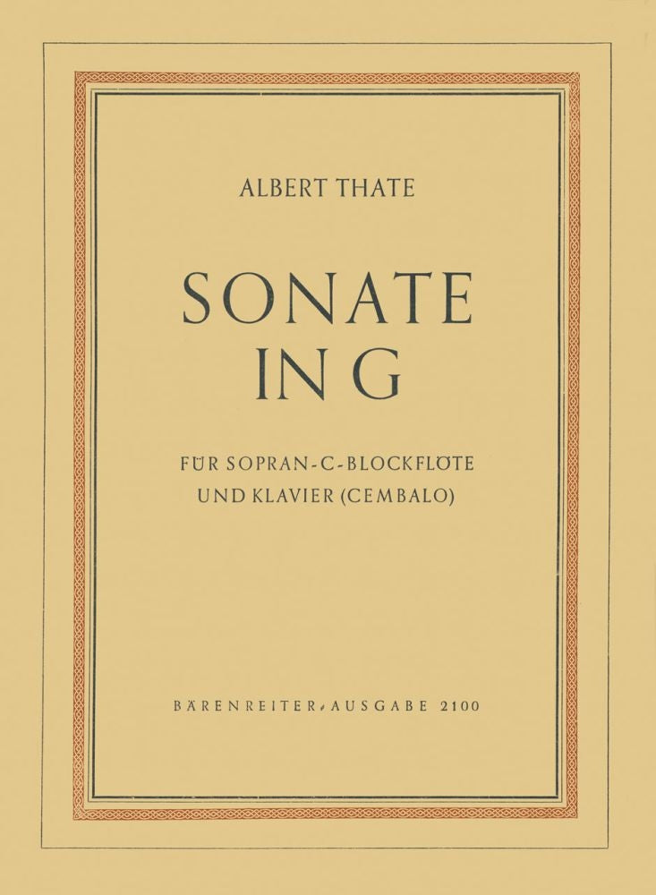 Sonate in G fuer Blockflöte und Klavier (Cembalo) (1950)