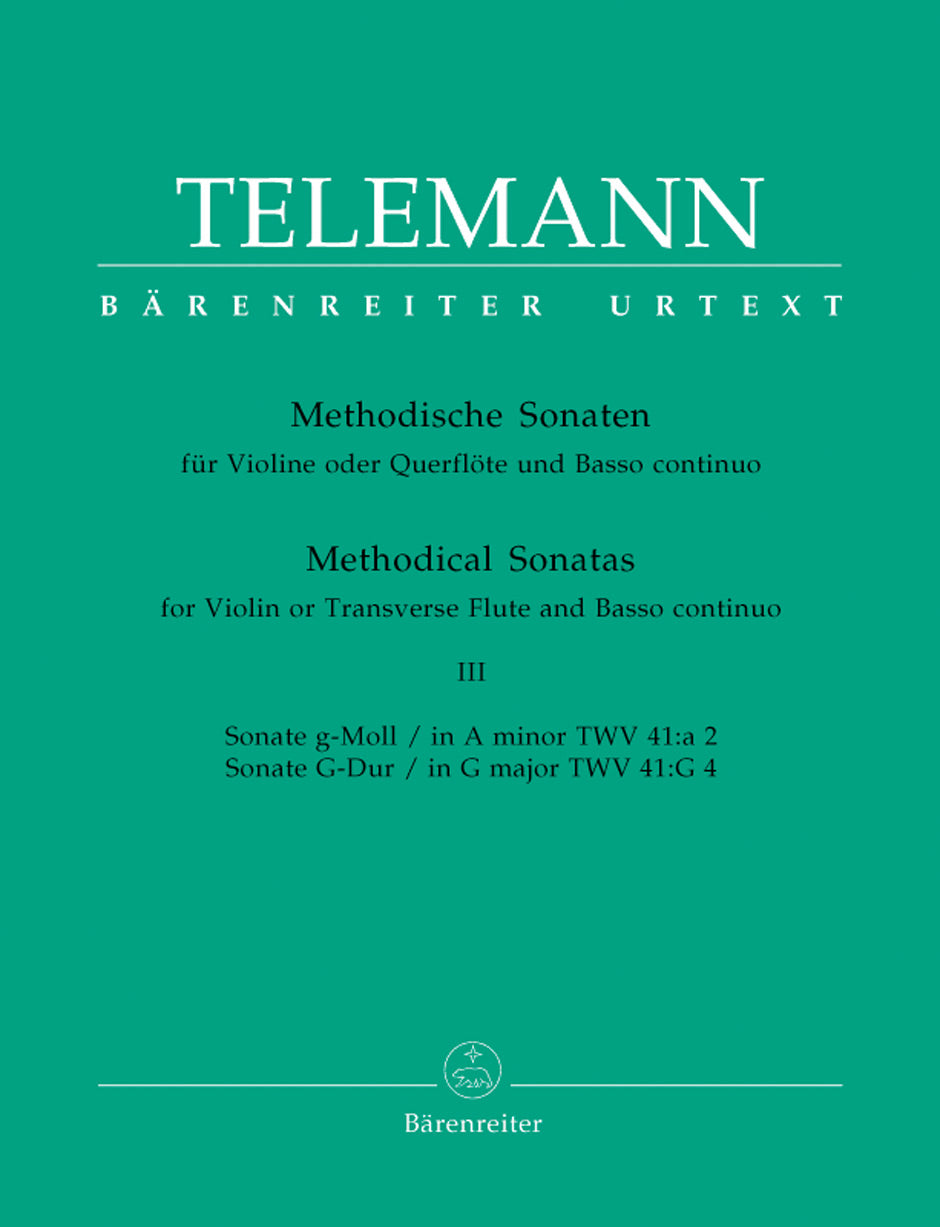 Telemann: 12 Methodical Sonatas for Violin or Flute and Basso-Continuo Volume 3