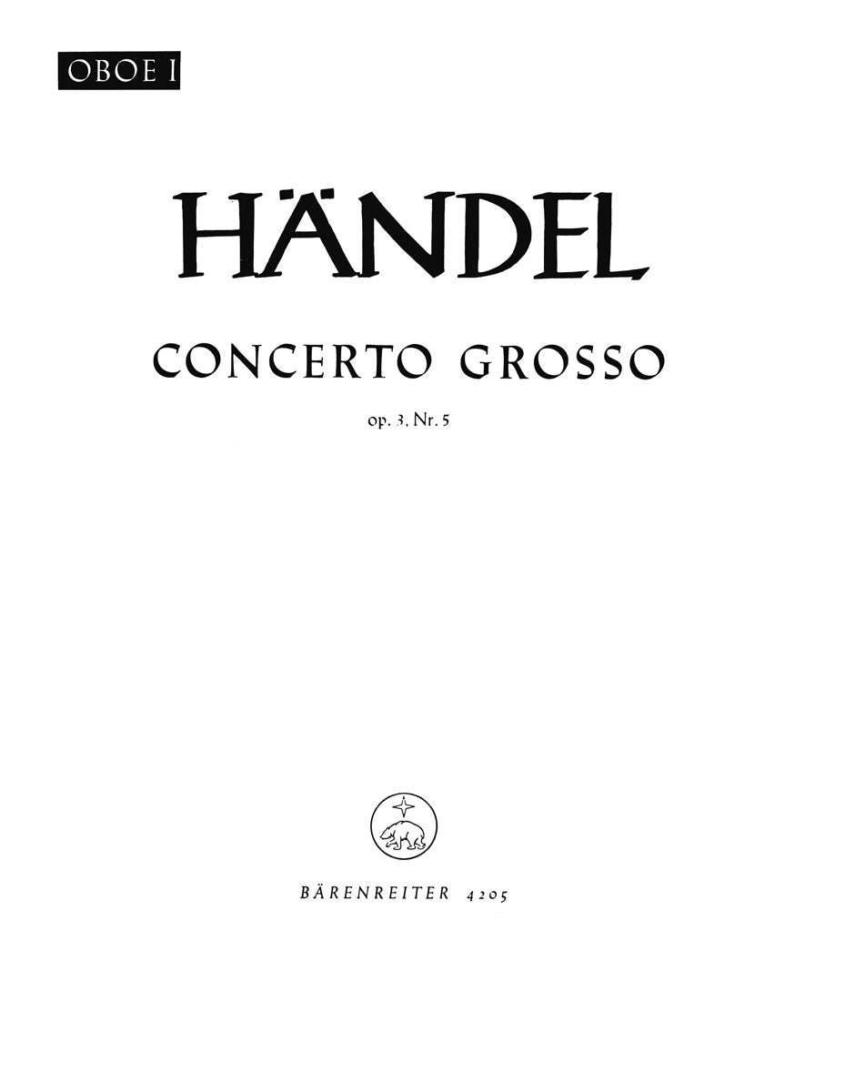 Handel: Concerto grosso D minor op. 3/5 HWV 316 (Hobo 1)