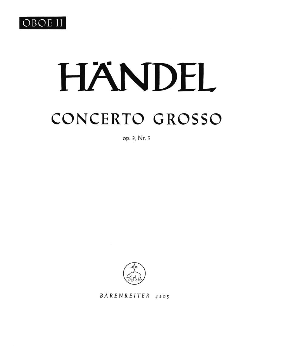 Handel: Concerto grosso D minor op. 3/5 HWV 316 (Hobo 2)