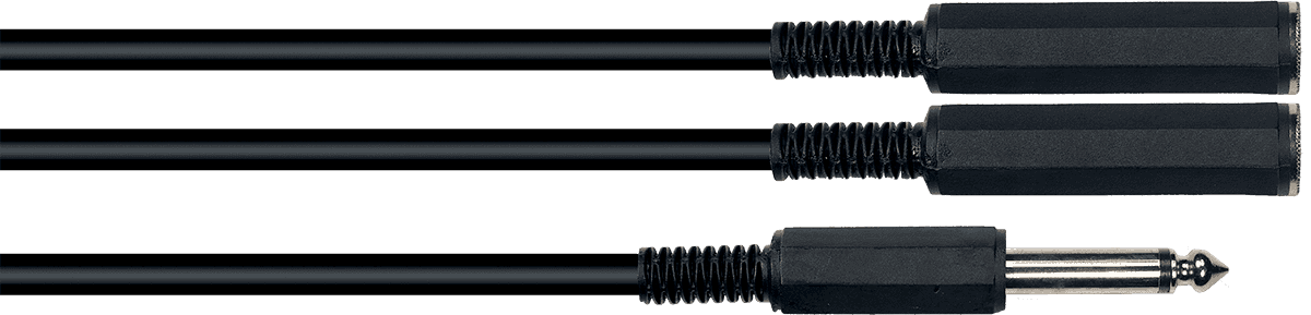 Yellow Cable ECO B2F 2 jacks mono femaleale naar 1 jack mono male