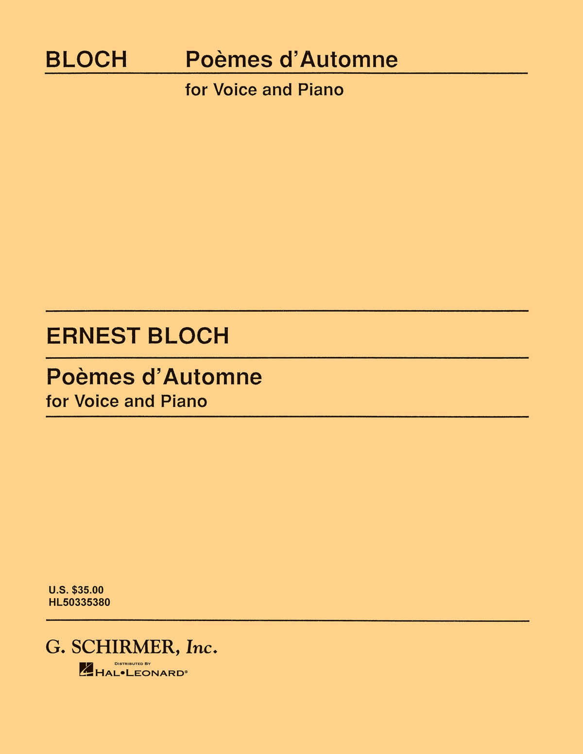 Bloch: Po?mes d'automme