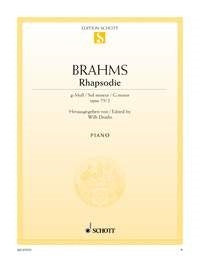 Johannes Brahms: Rhapsodie g-Moll g-Moll op. 79/2 (Piano) afbeelding 2