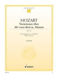 Wolfgang Amadeus Mozart: Variationen über "Ah, vous dirai-je, Maman" (Piano)
