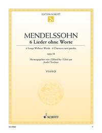 Felix Mendelssohn Bartholdy: 6 Lieder ohne Worte op. 38 (Piano)