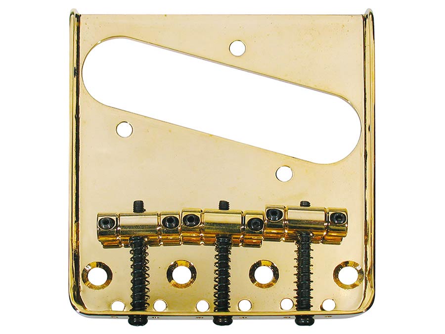 Boston T-32-G Teaser tray-style brug-staartstuk met gegroefde zadels goud