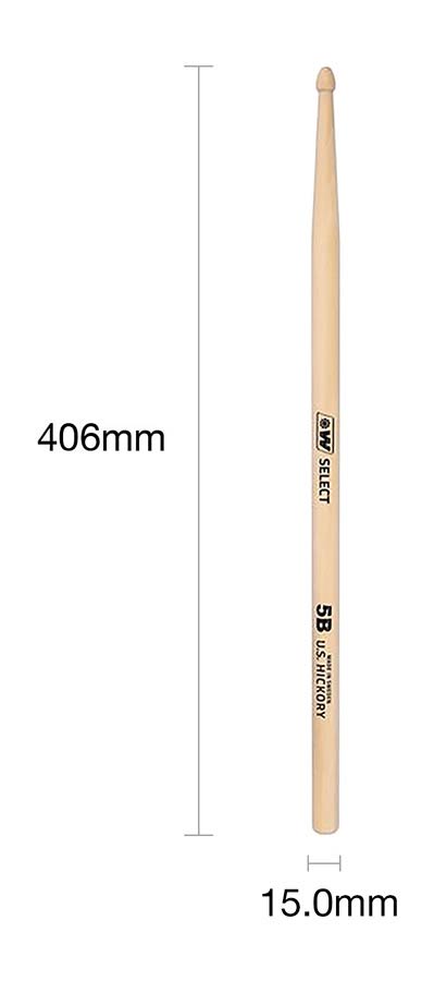 Wincent W-DB5B 5B Second Choice Hickory Drumsticks – 406 x 15 mm
