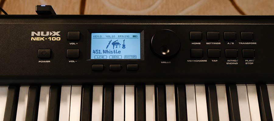 NUX NEK-100 Portable Keyboard with 61 Touch-Sensitive Keys