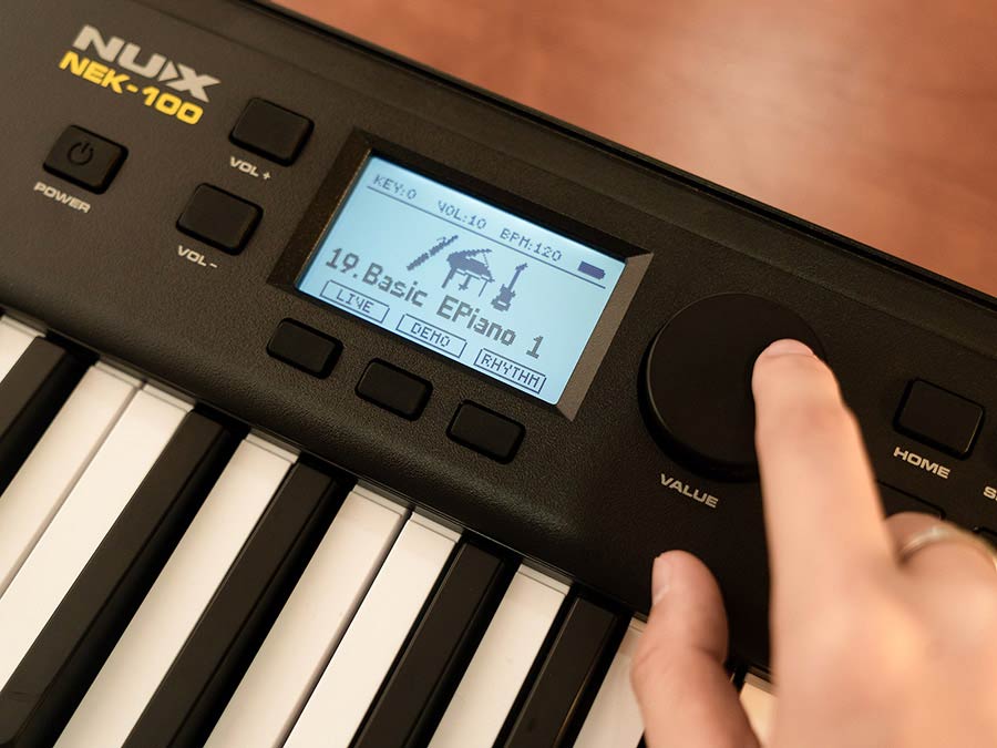NUX NEK-100 Portable Keyboard with 61 Touch-Sensitive Keys