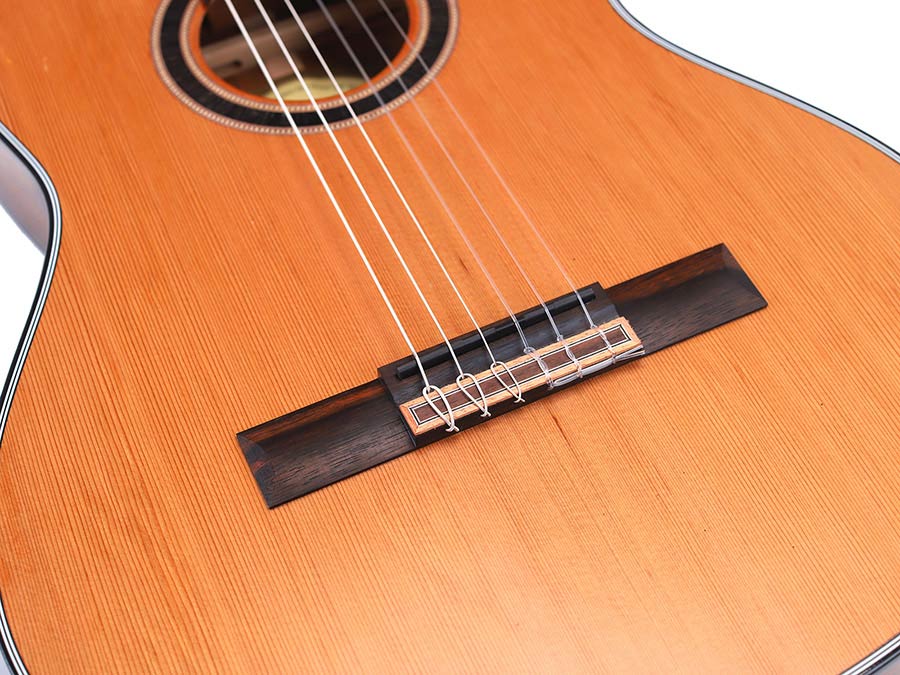 slim body classical guitar 4/4, solid red cedar top, mahogany sides and back, Fishman pickup, ta