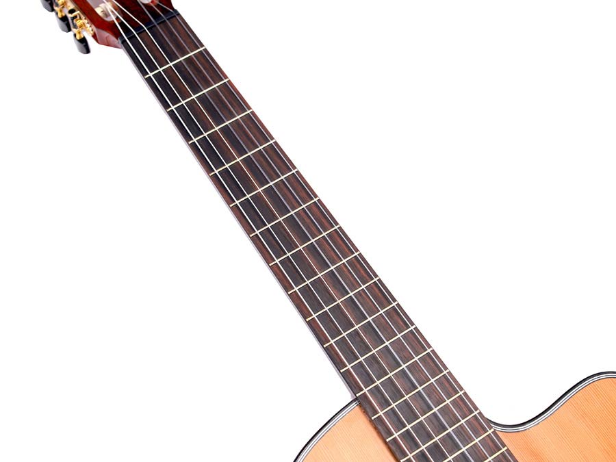 slim body classical guitar 4/4, solid red cedar top, mahogany sides and back, Fishman pickup, ta