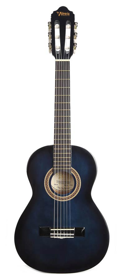 Valencia VC101BUS Classical Guitar 1/4 – Blue Sunburst
