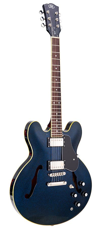SX SEL6/GBU Semi-Hollow Electric Guitar Glitter Blue