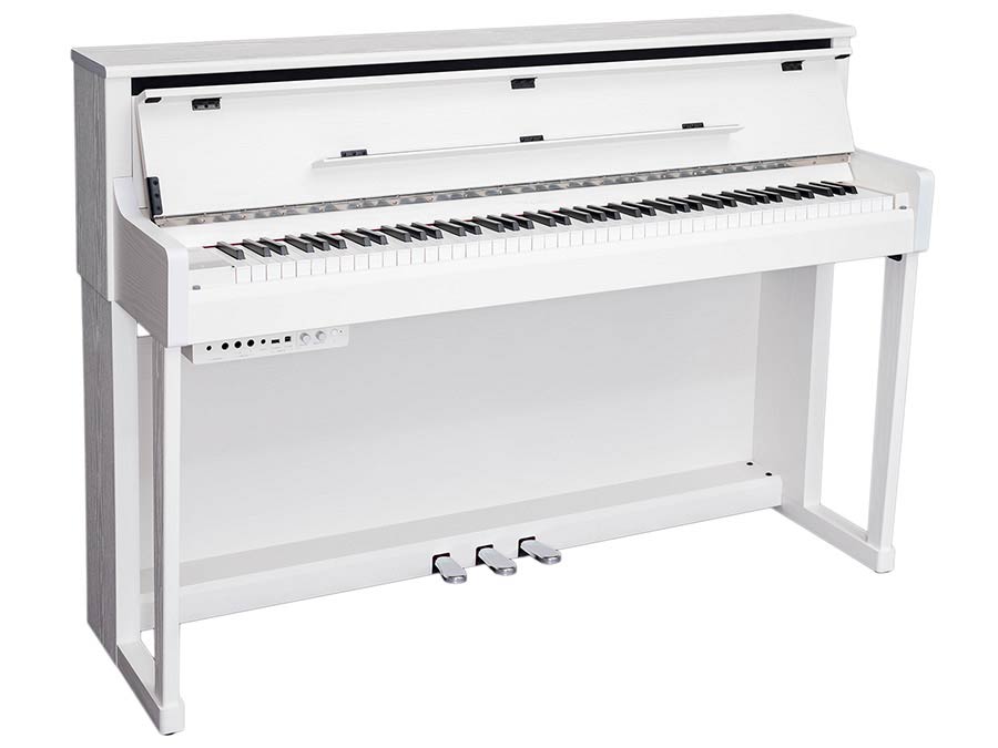 Medeli UP605/WH digital piano with wooden G3PW keyboard – white satin