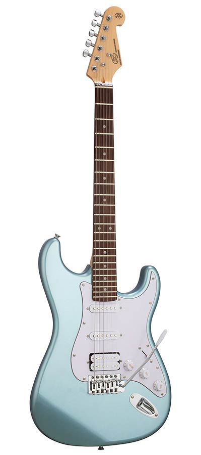 SX SE1 HSS electric guitar starter set with 10W amplifier