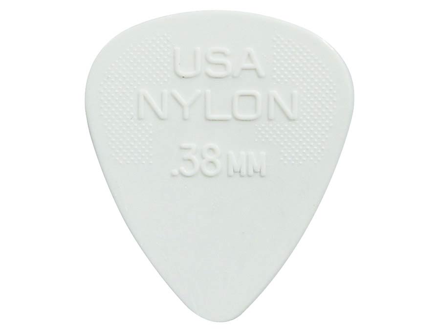 Dunlop 44R38 Nylon Standard Plectra 0.38mm White