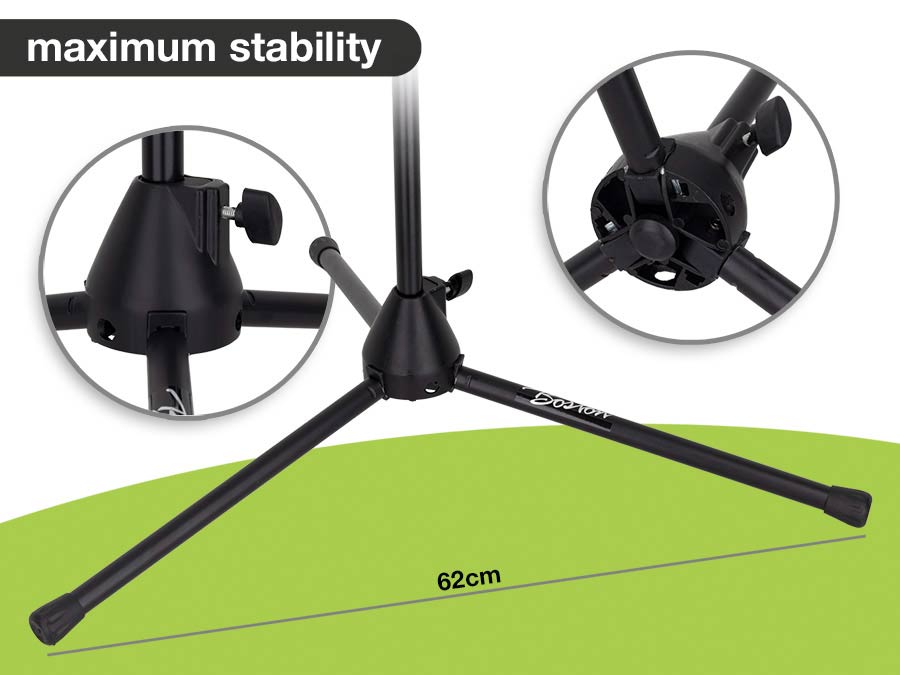 microphone stand with boom max height 165cm, black