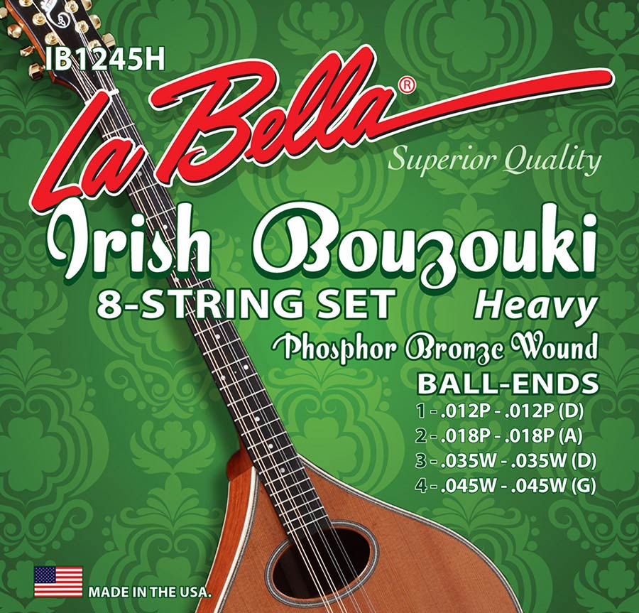 La Bella IB1245H World Folk snaren voor Ierse bouzouki, zware spanning, 012-045