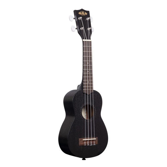 Kala-Ka-15s-Blk_w/ub-S-Kala Black Satin Mahogany Soprano Ukulele, No Binding W/bag