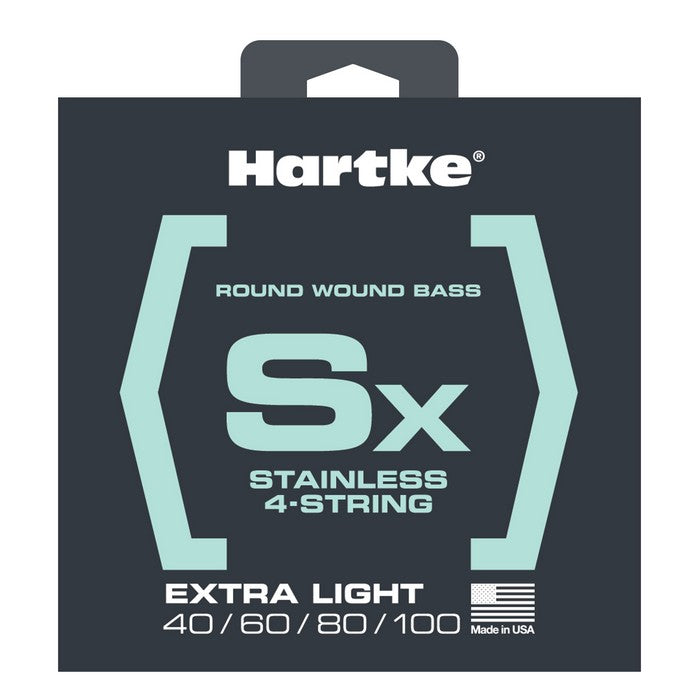 Hartke - Lrhsbsx440 - Stainless Steel Extra Light 4-String (40, 60, 80, 100) Premium Usa Bass Strings
