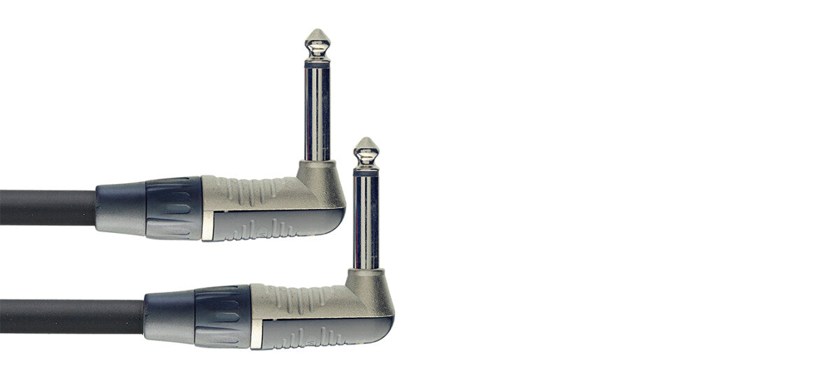 Stagg NPC030LR patchkabel, jack/jack (m/m), haakse pluggen, mono, 30 cm