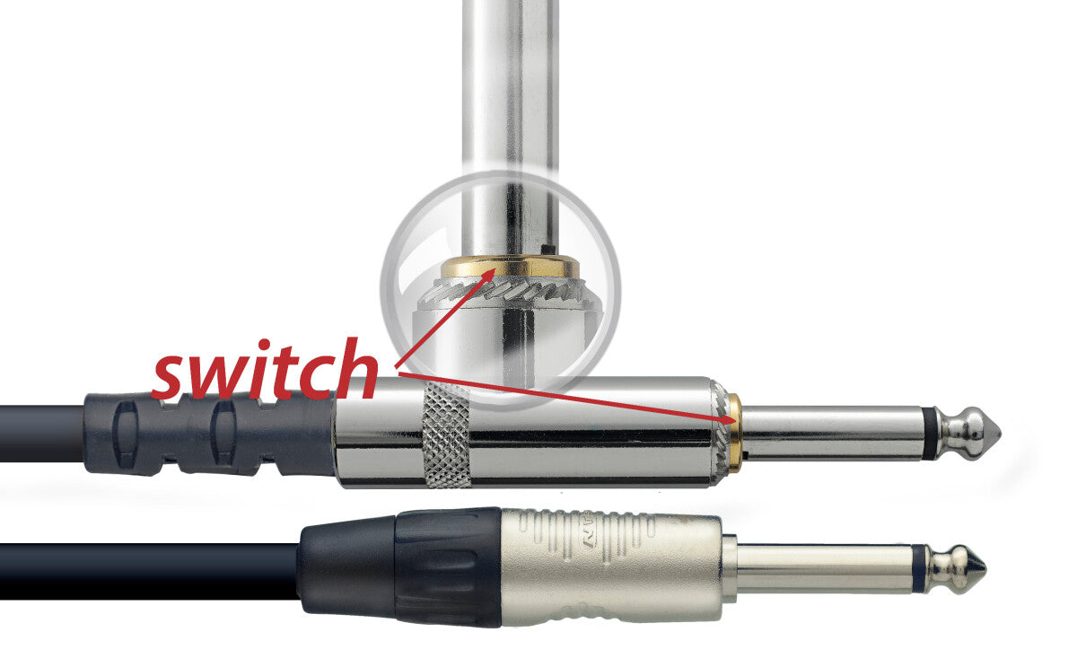Stagg NGC10SWR instrumentkabel, jack/jack (m/m), 10 m, met muteschakelaar