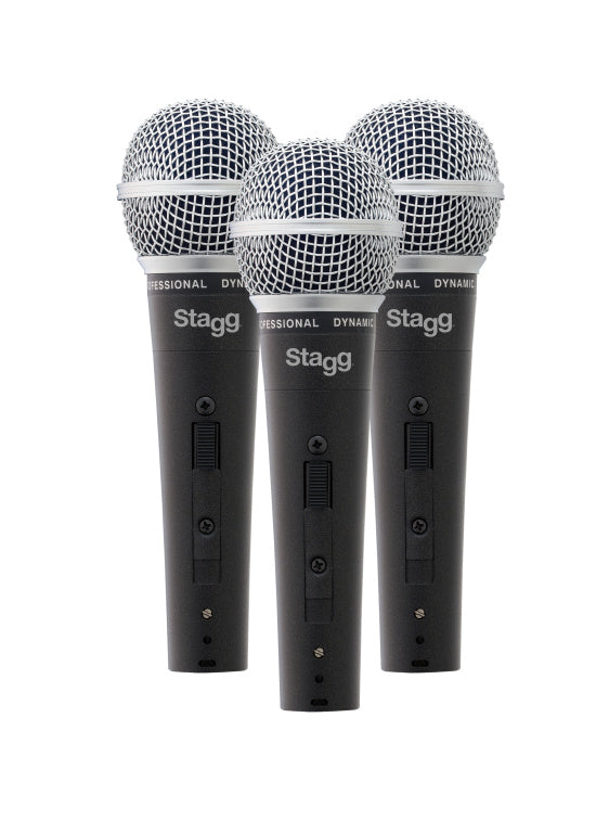 Stagg SDM50-3 dynamische microfoonset (3 stuks)