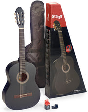 Stagg C440 M BLK PACK klassieke gitaar zwart