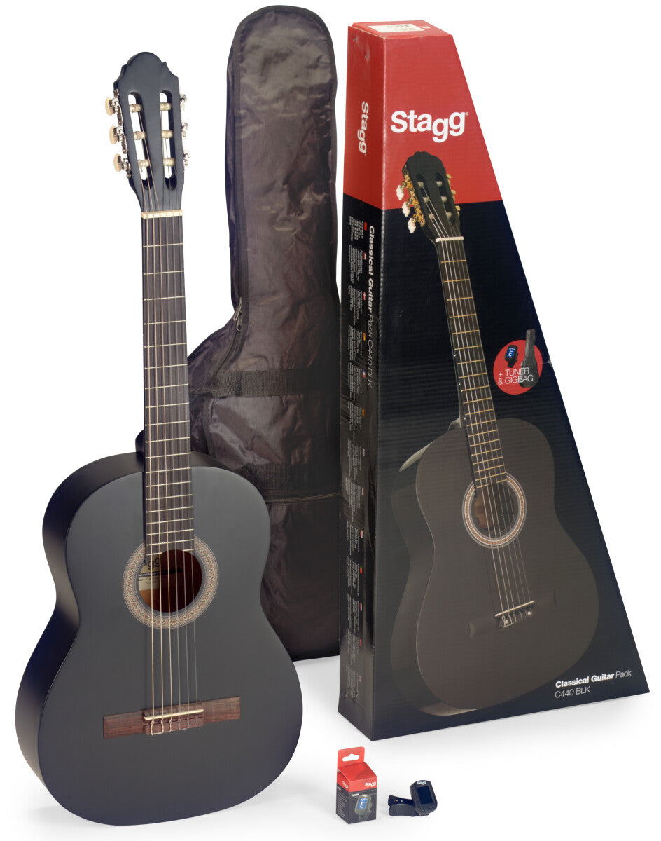 Stagg C440 M BLK PACK klassieke gitaar zwart