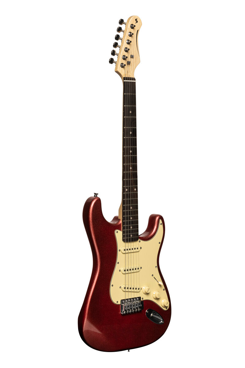 Stagg SES-30 CAR S-style elektrische gitaar Candy Apple Red