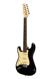 Stagg SES-30 BK LH S-style elektrische gitaar linkshandig Brilliant Black