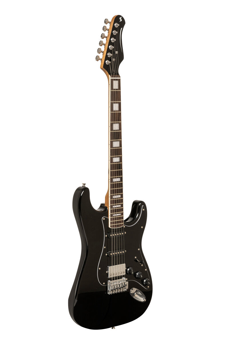 Stagg SES-60 BLK S-style elektrische gitaar Zwart