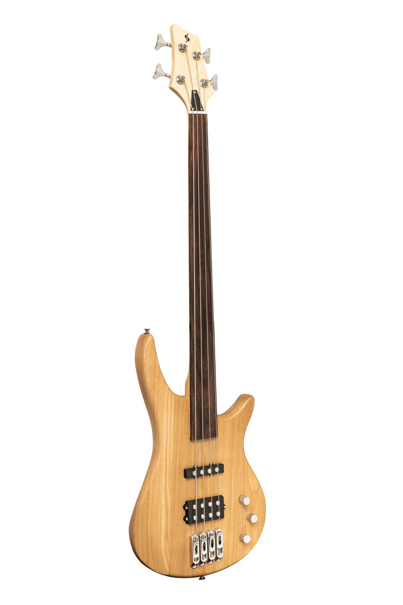Stagg SBF-40 NAT FL elektrische basgitaar Naturel   Finish: Openporig