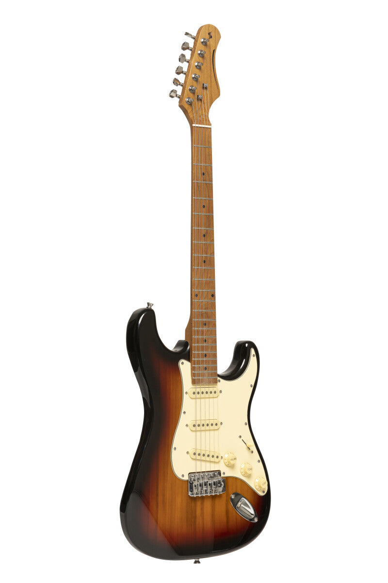 Stagg SES-55 SNB S-style elektrische gitaar Sunburst, glanzend