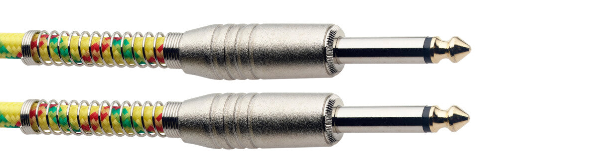 Stagg SGC3VT YL instrumentkabel jack/jack (m/m), 3 meter vintage-style tweed, geel