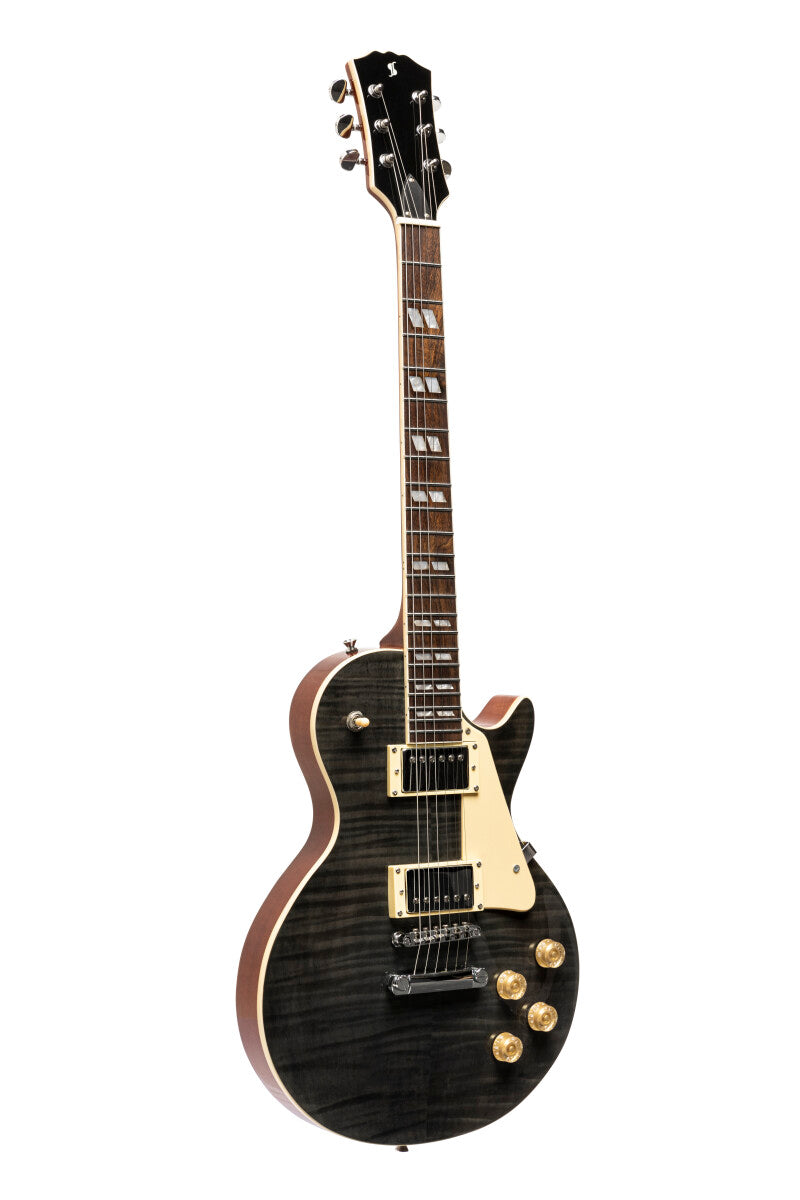 Stagg SEL-DLX TR BLK elektrische gitaar Translucent Black