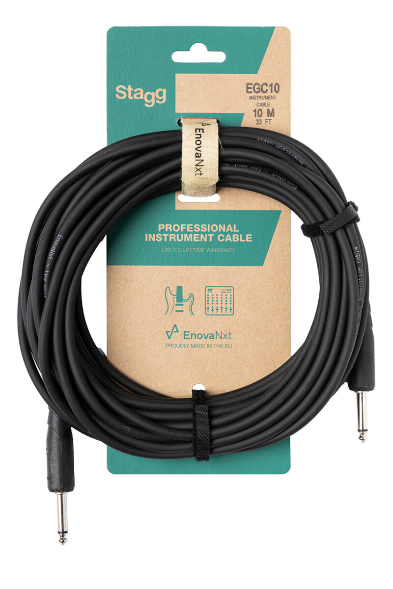 Stagg EGC10 instrumentkabel, jack/jack (m/m), 10 m E-Serie