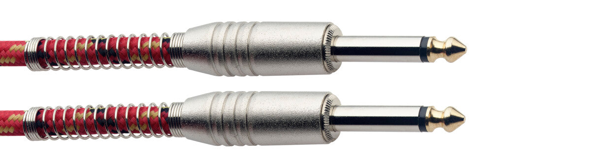 Stagg SGC6VT RD instrumentkabel jack/jack (m/m), 6 m, rood, vintage-style tweed, S-serie