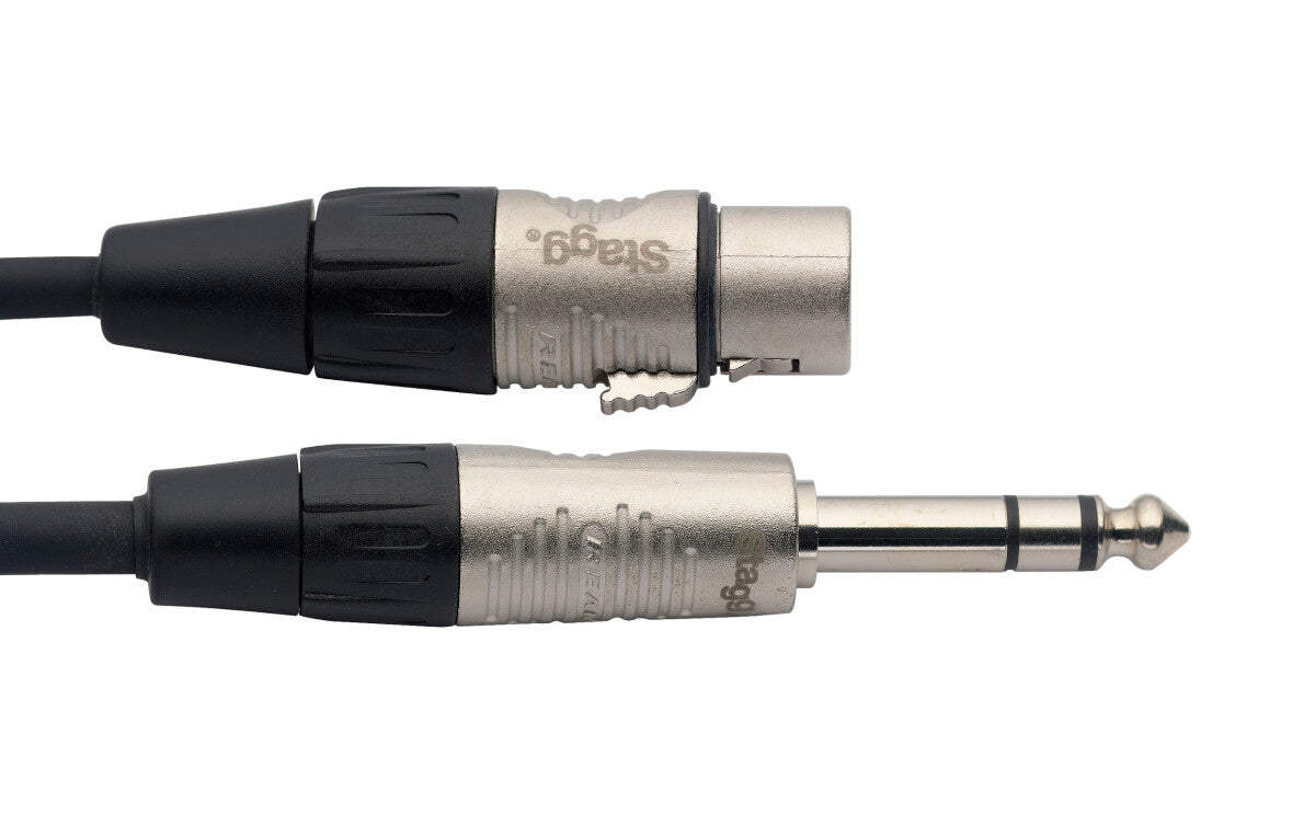 Stagg NAC3PSXFR n-Serie audiokabel, jack/XLR (m/v), stereo, 3 m