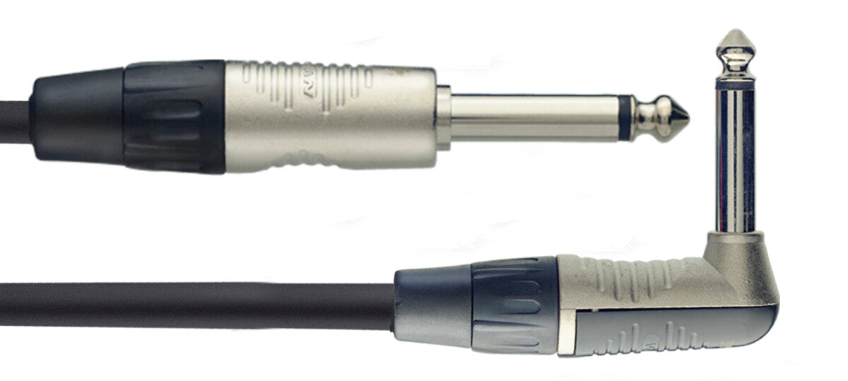 Stagg NGC3PLR instrumentkabel, jack/jack (m/m, recht/haaks), 3 m