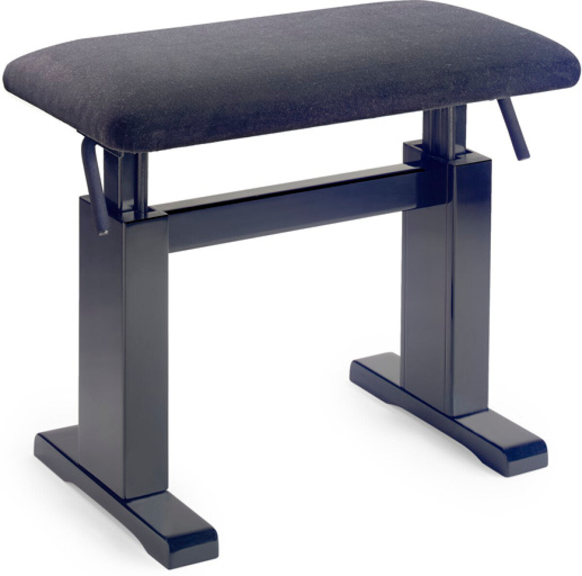 Stagg PBH 780 hydraulische pianobank mat zwart met zwarte velours zitting