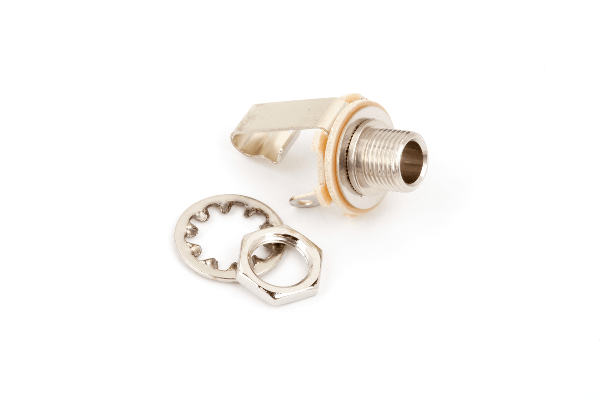 Fender 0021956049 6,3 mm 2-Polige Gitaar-Outputjack Nikkel 3/8-32