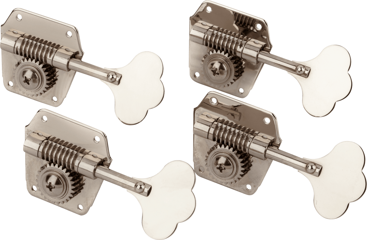 Fender 0078834049 Pure Vintage Reverse-Wind Basgitaarstemmechanieken Nikkel Set van 4