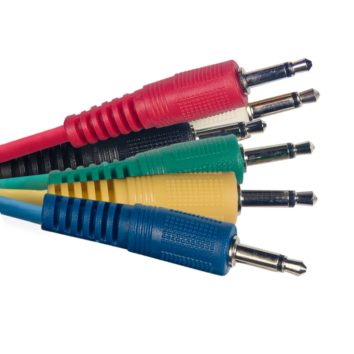 Stagg SPC060 E 6 stuks mono patchkabels, jack/jack met aangegoten pluggen, 60 cm