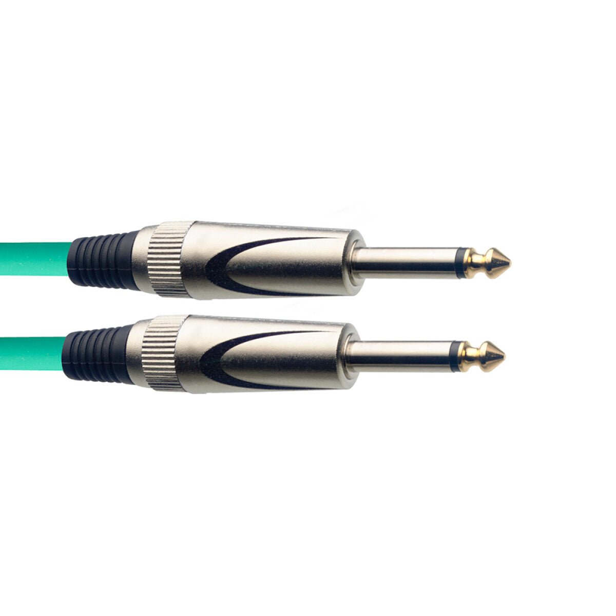 Stagg SGC3DL CGR instrumentkabel jack/jack (m/m), 3 m, heavy-duty pluggen, groen, S-serie