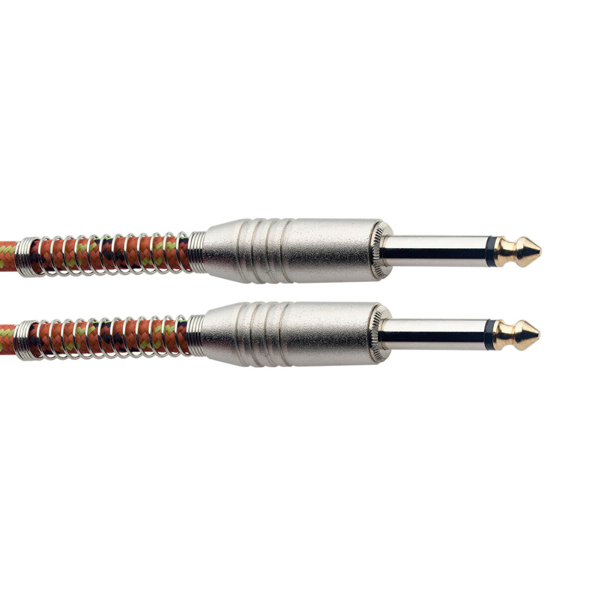 Stagg SGC6VT OR instrumentkabel jack/jack (m/m), 6 m, oranje, vintage-style tweed, S-serie
