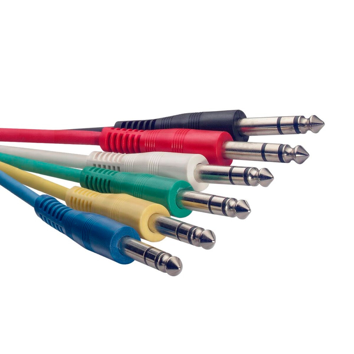 Stagg SPC060S E 6 x stereo patchkabel, jack/jack (m/m, aangegoten), 60 cm