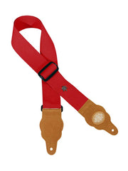 Gaucho GST-100-RD Grass Series Gitaarband hennep, rood, met bruine suède eindstukken