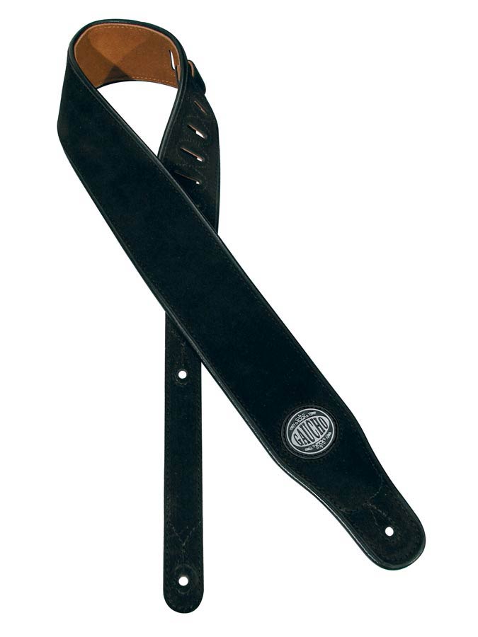 Gaucho GST-510-BK Stylish Deluxe Series Gitaarband zwart suède, naturel achterzijde